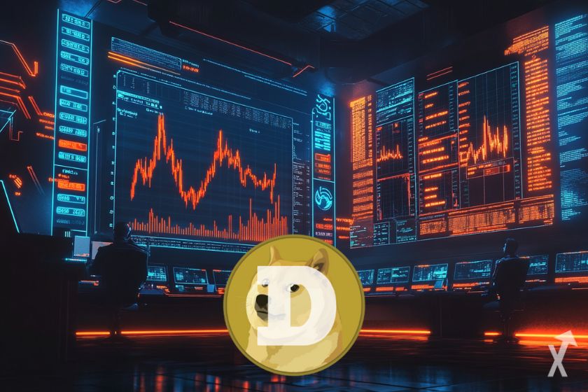 Preis f&uuml;r Dogecoin Memecoin Symbolbild