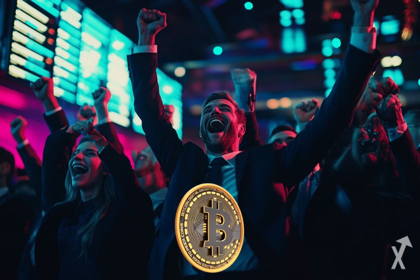 Bitcoin-Kurs steigt, BTC-Wert steigt.
