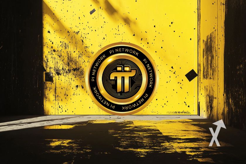 Binance-Logo auf blauem Hintergrund