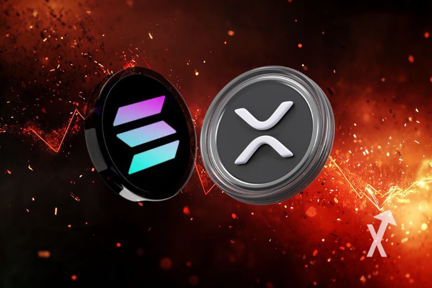 Solana, XRP, Ripple Logo Coverbild.