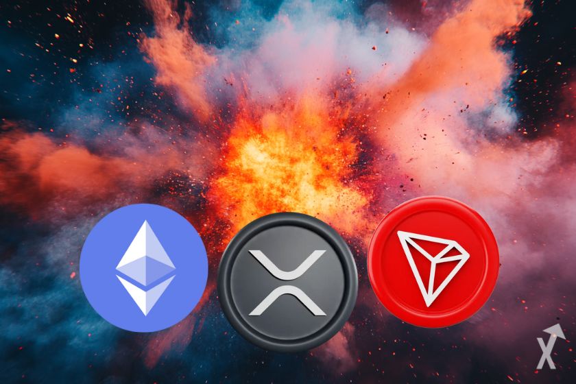 Kryptow&auml;hrungen ETH, XRP, TRX investieren.