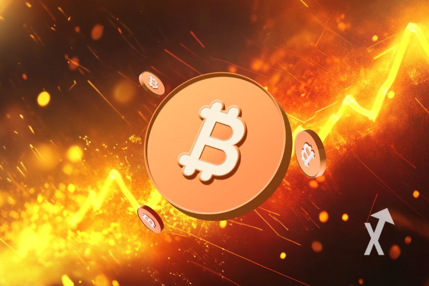 Kryptow&auml;hrung Bitcoin-Grafiksymbol auf wei&szlig;em Hintergrund