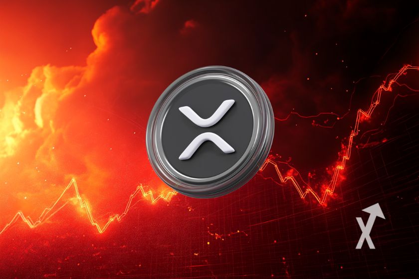 XRP Ripple Logo auf wei&szlig;em Hintergrund