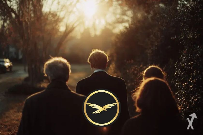 Donald Trump M&uuml;nze mit Flagge