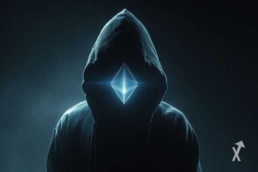 Ein Hacker mit Computer und Code.