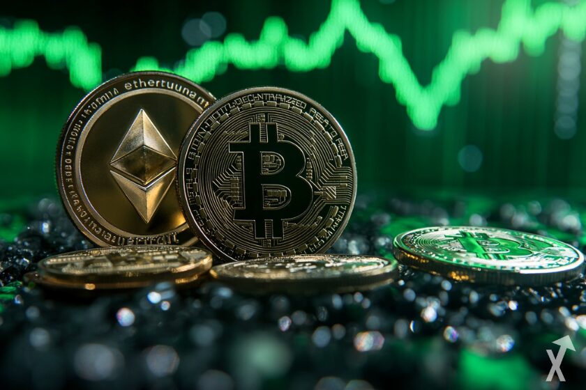 Bitcoin und Ethereum Kryptow&auml;hrungen Symbolbild