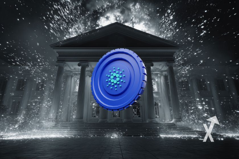Cardano im Graustufen-Stil: Kryptow&auml;hrungskonzept.