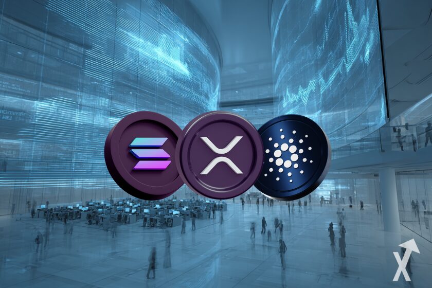 Bildbeschreibung: ETF, Solana, Cardano, XRP Kryptow&auml;hrungen.