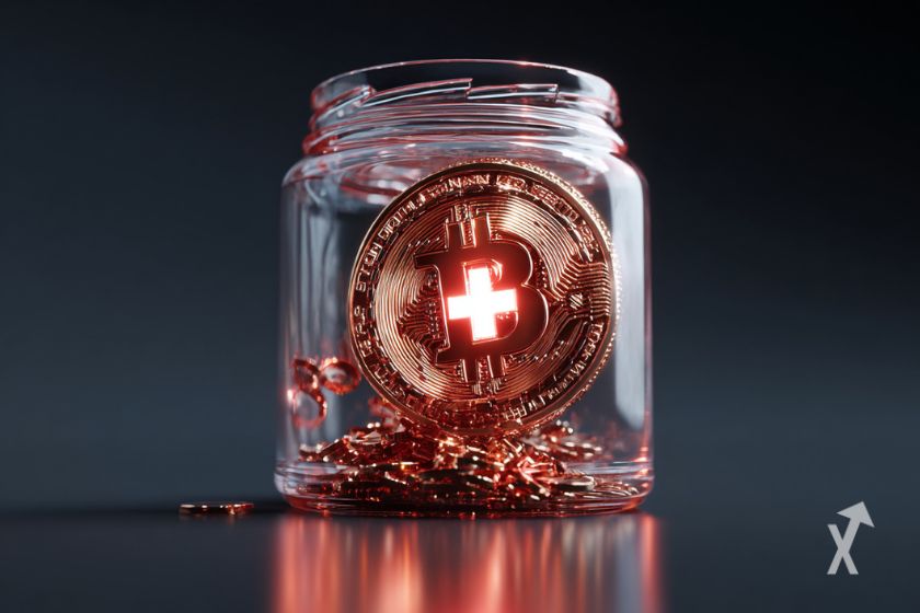 Bitcoin im Glas - digitale W&auml;hrung