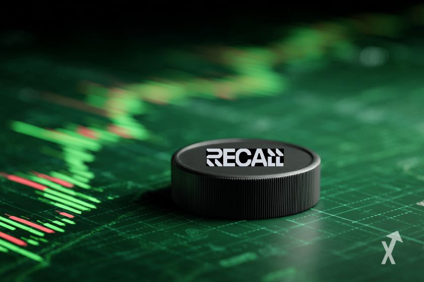 Schwarzer Recall-Token auf gr&uuml;nen Kerzen.