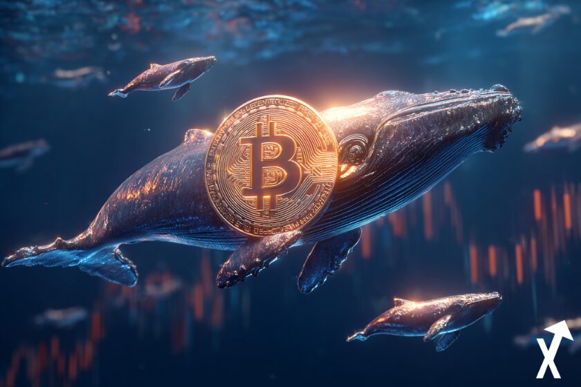 Krypto-Wale im blauen Bitcoin-Ozean tauchen.