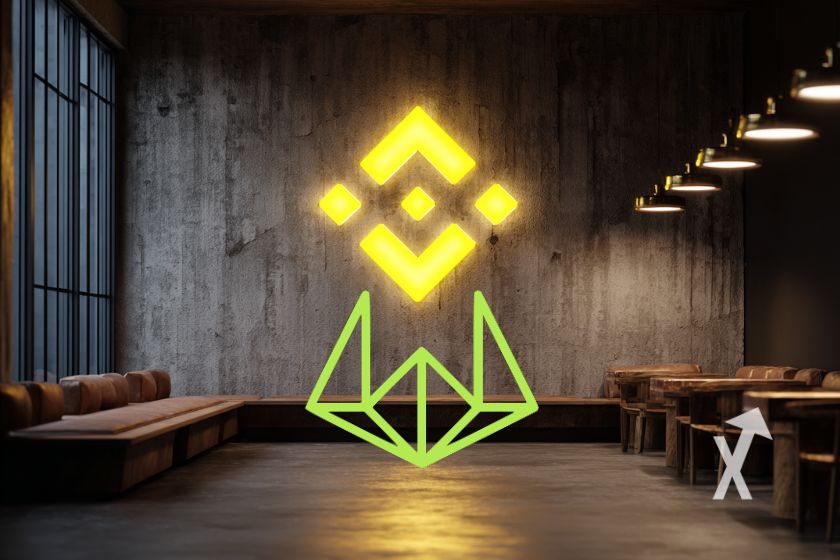 Logo Wintermute und gelbes Binance-Logo.
