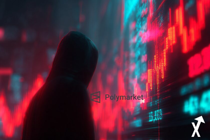 Schwarz gekleideter Hacker mit Handelsdiagramm