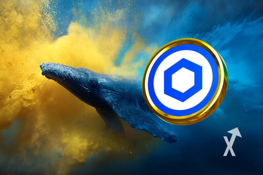 M&uuml;nzen-Chainlink mit Wal und Raucheffekten.