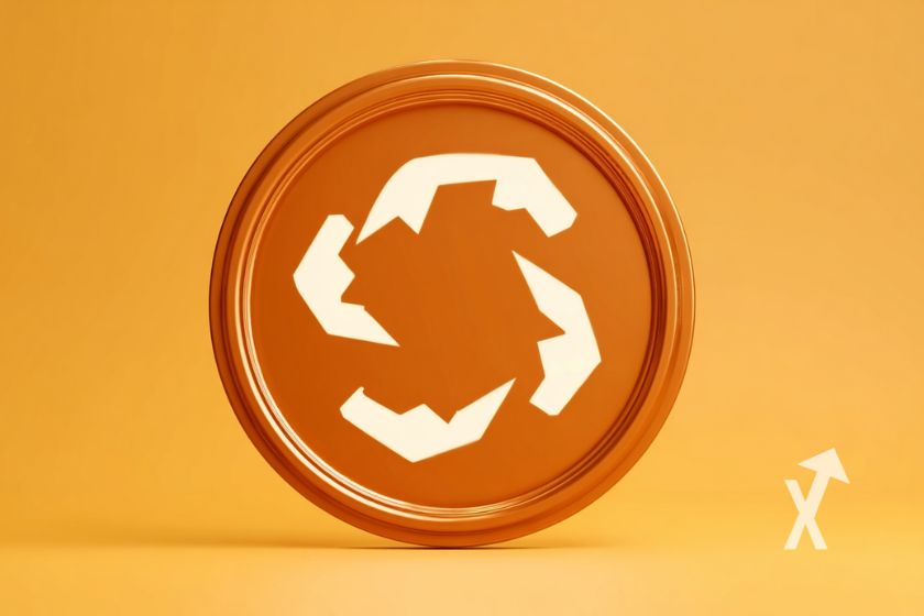 Coin Humanity Protocol H sur un fond orange