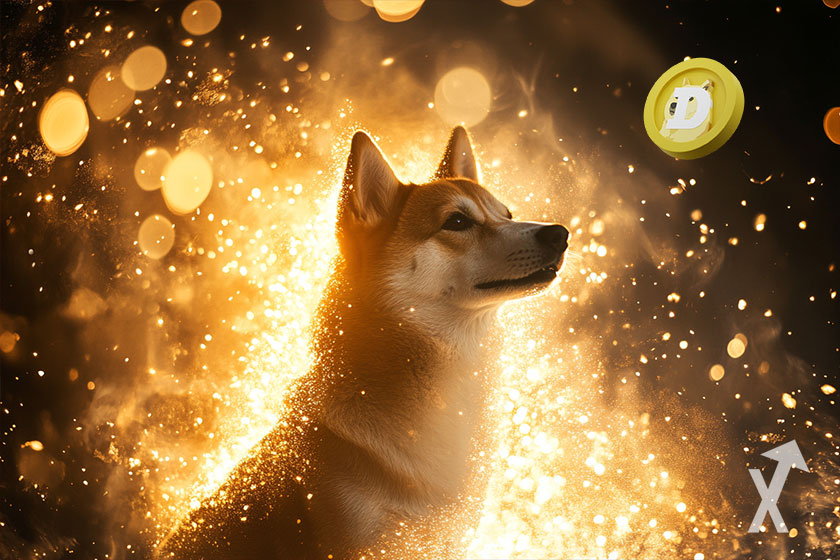 Criptomoneda DOGE, meme de perro.