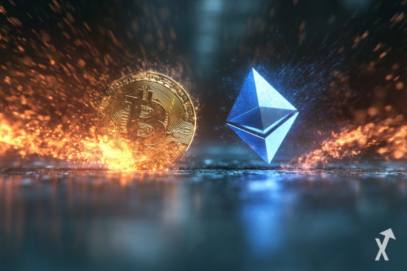 Criptomonedas: Bitcoin y Ethereum digital.