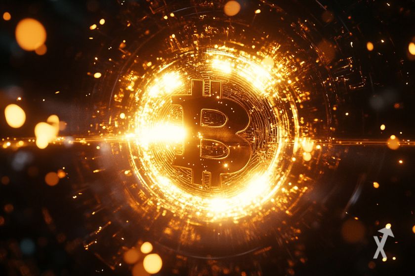 S&iacute;mbolo de Bitcoin innovador.
