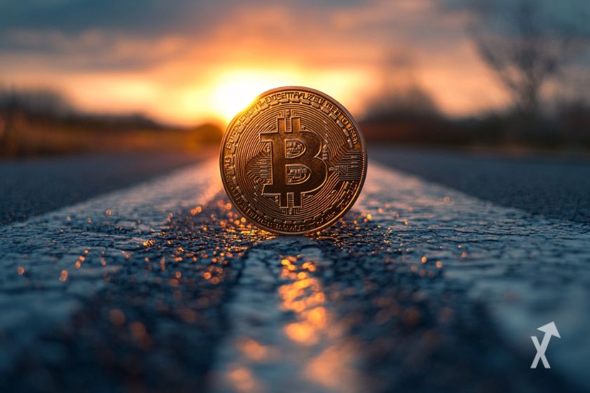 Emblema de Bitcoin: criptomoneda digital.