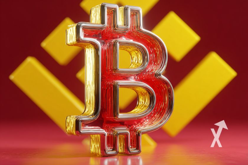Imagen de Bitcoin y Binance juntos.