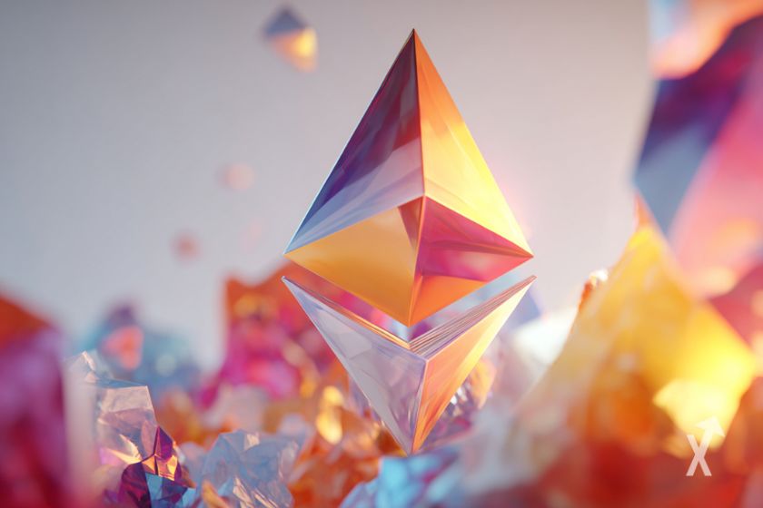 "Emblema de Ethereum: criptomoneda popular."