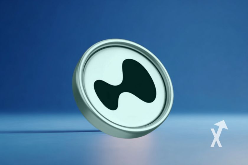 "Token Hyperliquid (HYPE) azul sobre fondo"