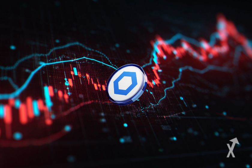 Token Chainlink en gr&aacute;fico de velas.