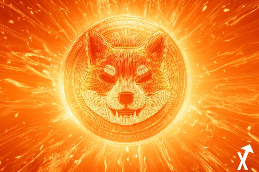 "Shiba Inu coin ardiente en fuego"