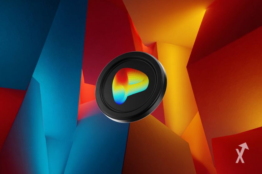 Token negro Curve en fondo geom&eacute;trico.