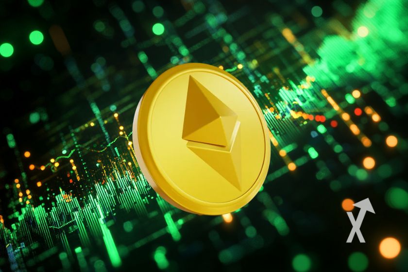 Digital image of Ethereum cryptocurrency.