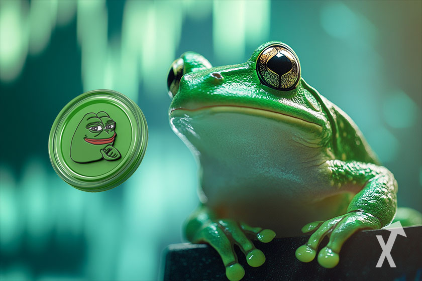Black and white cartoon frog.