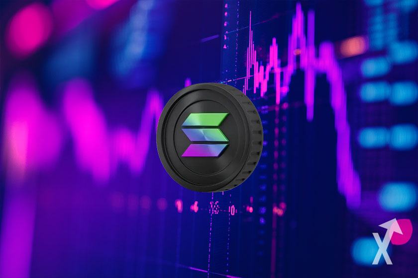 Cryptocurrency Solana SOL symbol.