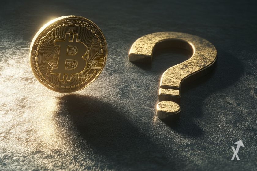 Bitcoin with a question mark