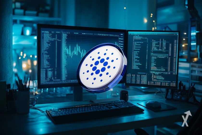 Cardano ADA logo - Blockchain cryptocurrency.