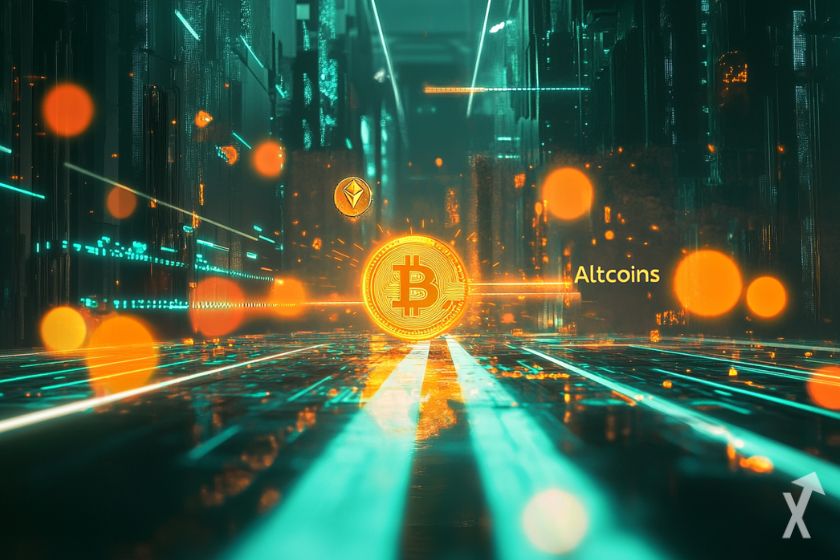 Bitcoin's market share in cryptocurrency.