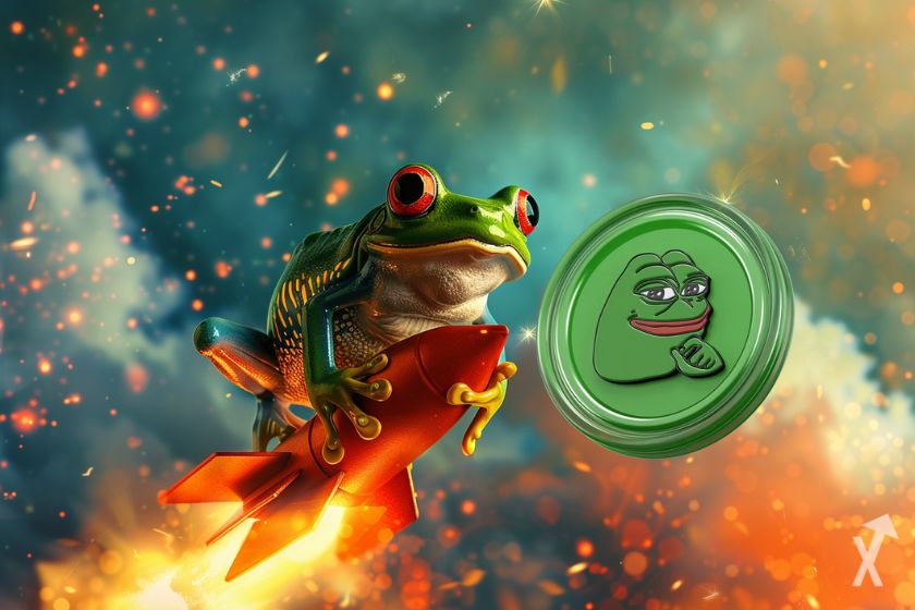 Digital Pepe coin cryptocurrency blockchain token.