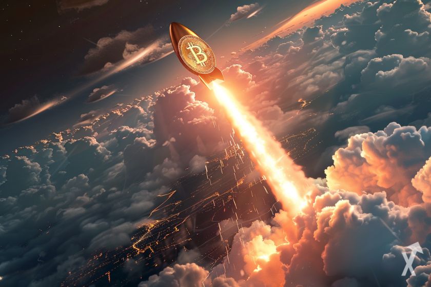 Bitcoin price on the rise.