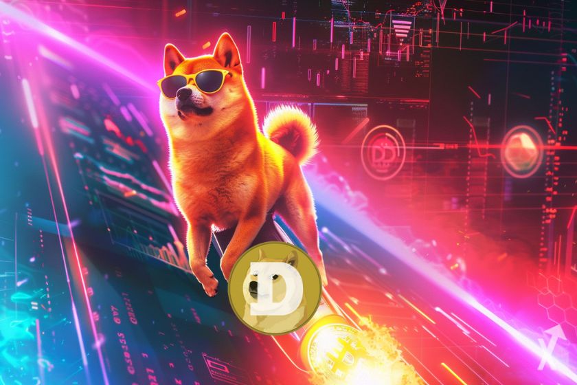 Cryptocurrency logo: Dogecoin (doge) symbol.