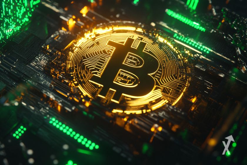 Bitcoin logo symbolizing digital currency.
