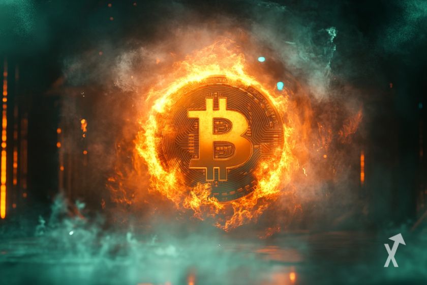 Bitcoin blazing with fiery growth.