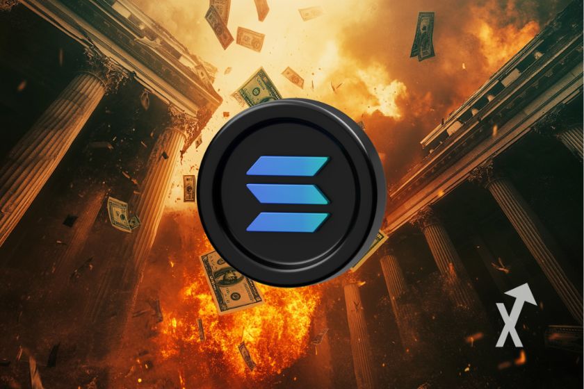 A vibrant Solana blockchain concept art.
