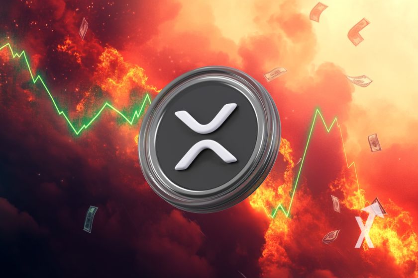 XRP Ripple cryptocurrency logo.
