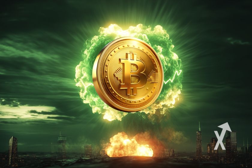 Bitcoin and oil investment concept.