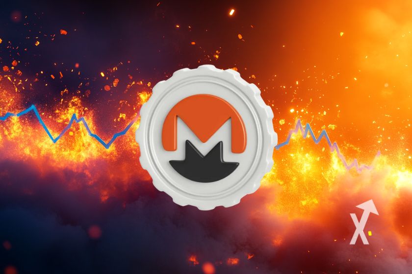 Digital illustration of Monero (XMR) currency.