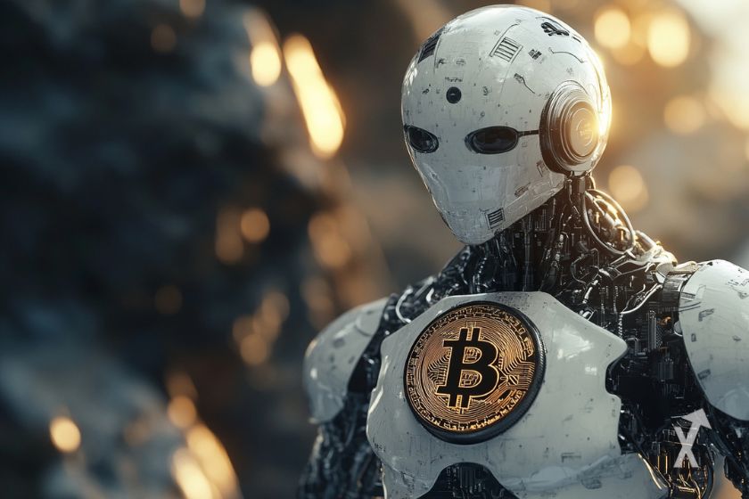 Bitcoin robot in action.
