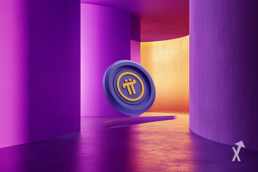 Pi Network logo: digital, circular design.