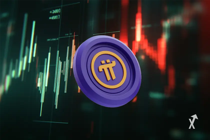 Cryptocurrency Pi network app logo.