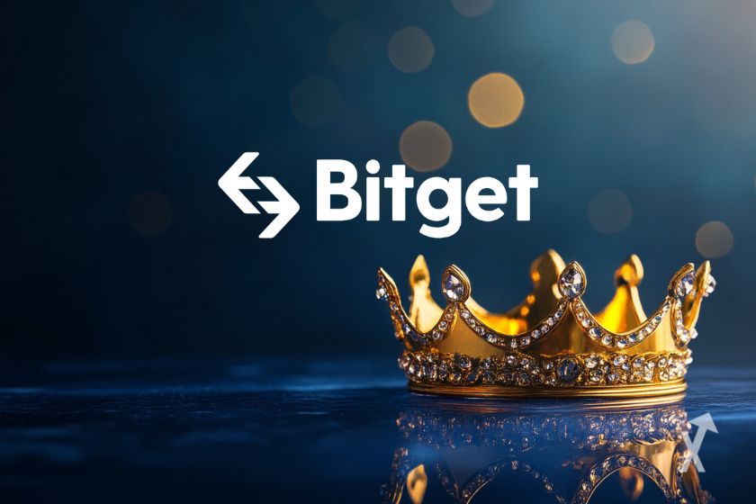 Crown featuring Bitget logo symbol.