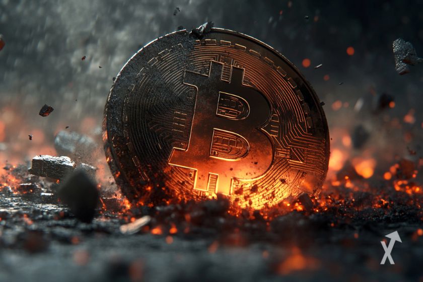 Bitcoin logo, virtual currency symbol.