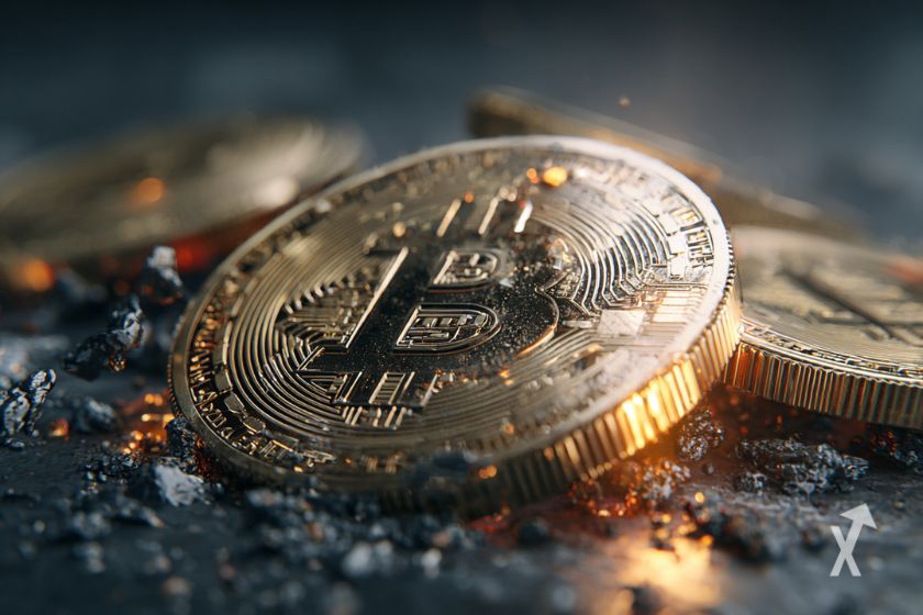 Bitcoin cryptocurrency coin illustration token.